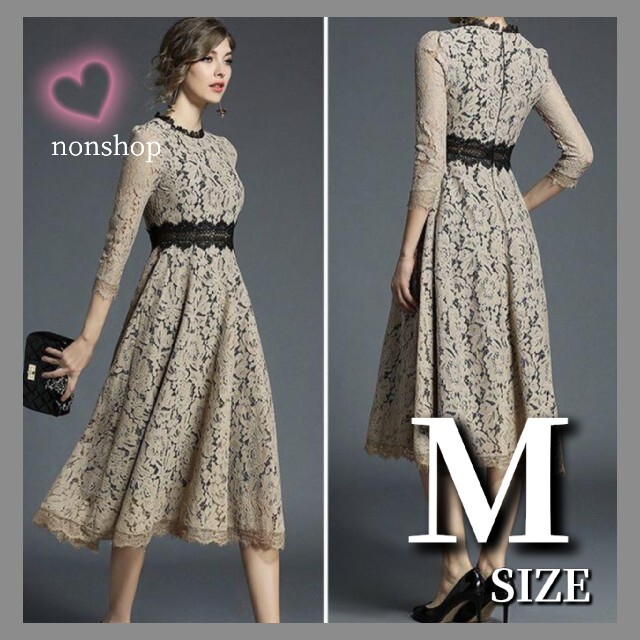 M 最安値 ベージュ 結婚式 レディース パーティードレス ワンピース 秋服の通販 By Noa1210 S Shop ラクマ