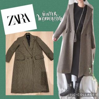 ザラ(ZARA)のZARA 大人気　チェックコート(ロングコート)