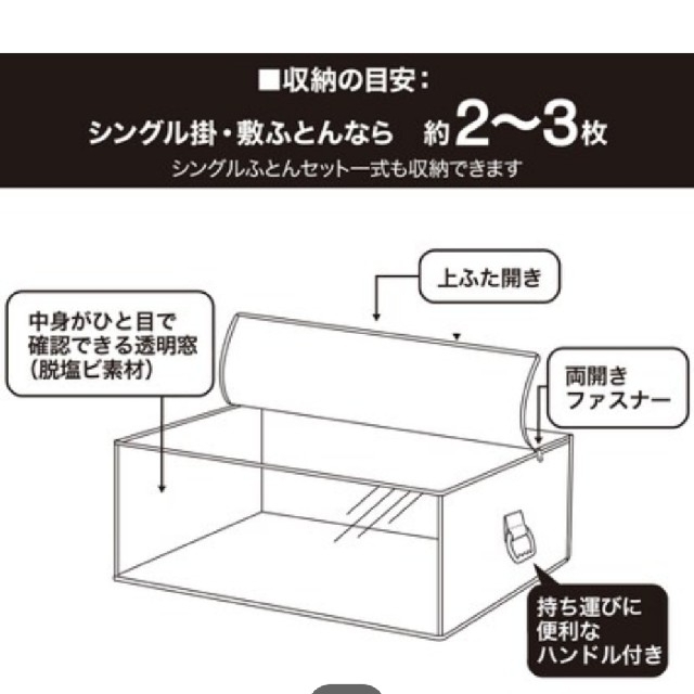 ニトリ(ニトリ)の布団袋 ハンドル付 ふとん袋 インテリア/住まい/日用品の収納家具(押し入れ収納/ハンガー)の商品写真