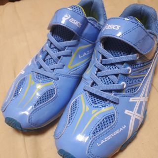 アシックス(asics)の1/17に削除☆運動靴 asics☆レーザービーム LAZERBEAM 水色(スニーカー)