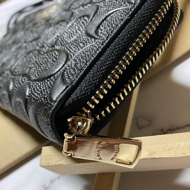 COACH - 【COACH 】コーチ 長財布 デボスドシグネチャー黒レザー