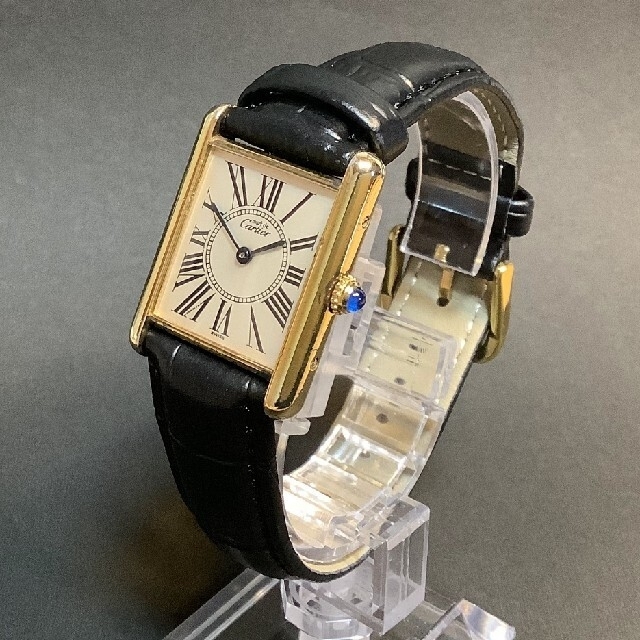 【SALE／37%OFF】 Cartier - カルティエ　マストタンク新品ベルト　ラウンドローマン文字盤 腕時計