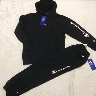 チャンピオン(Champion)のチャンピオン　スウェット　上下セット　パーカー　トレーナー　160 黒(Tシャツ/カットソー)