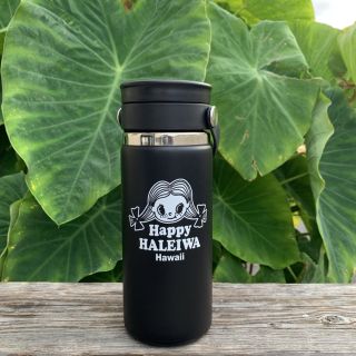 ハレイワ(HALEIWA)のハッピーハレイワ　ハイドロフラスコ　ボトル 黒　16oz 473ml(タンブラー)