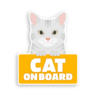 車内/車外の2wayで使えるマグネット式カーサイン(アメリカンショートヘアー)(猫)