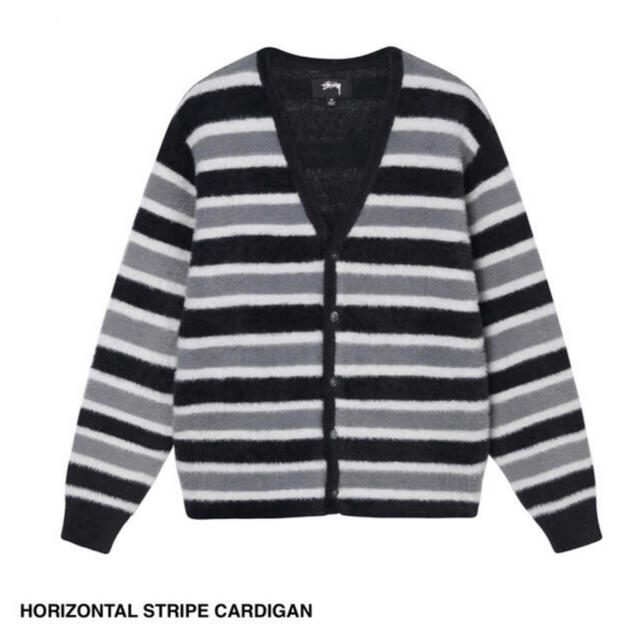 stussy horizontal stripe cardigan カーディガン