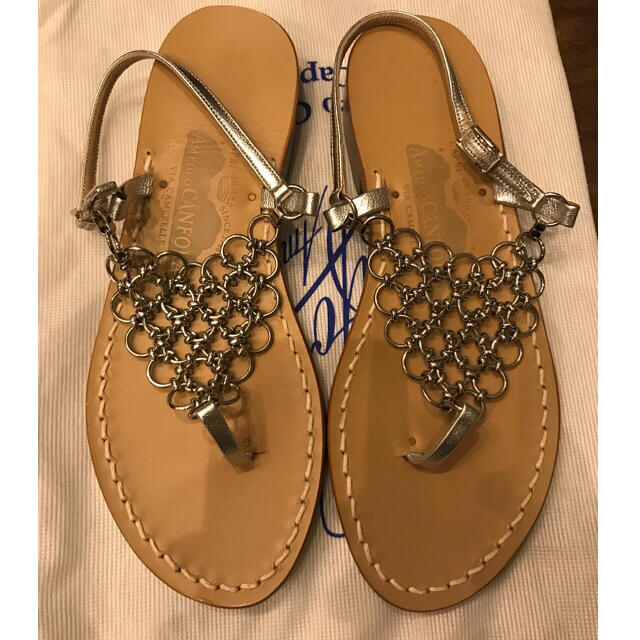 【新品未使用】カンフォラ CANFORA K Silver Sandals