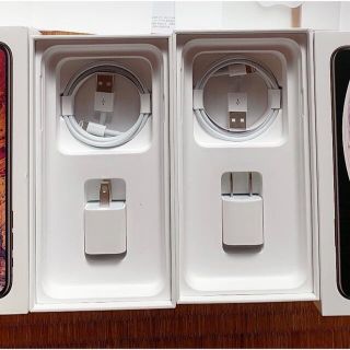 アイフォーン(iPhone)のiPhone 付属品　純正　2セット　ライトニング　ケーブル アダプタ 充電器(バッテリー/充電器)