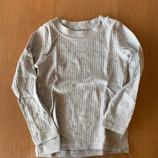 ユニクロ(UNIQLO)のUNIQLO リブカットソー（110 グレー）(Tシャツ/カットソー)