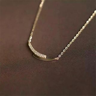 新品 curve bar zirconia necklace 18kgf(ネックレス)