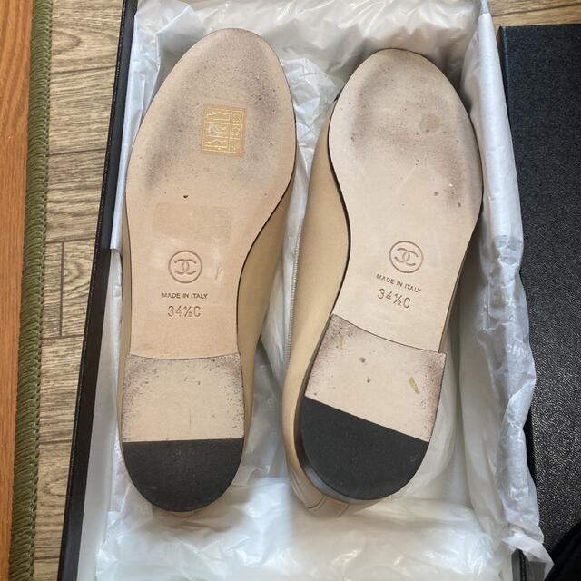 CHANEL - 9yi様専用 ほぼ未使用 CHANEL 34.5 ベージュ バレリーナ
