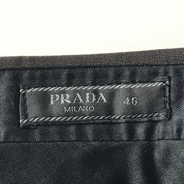 prada 15ss ステッチ スラックス 46 ダークブラウン