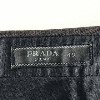 prada 15ss ステッチ スラックス 46 ダークブラウン