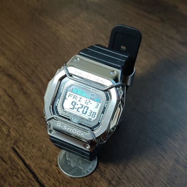 G-SHOCK DW-5600BBN メタルベゼルカスタム + メタル遊環