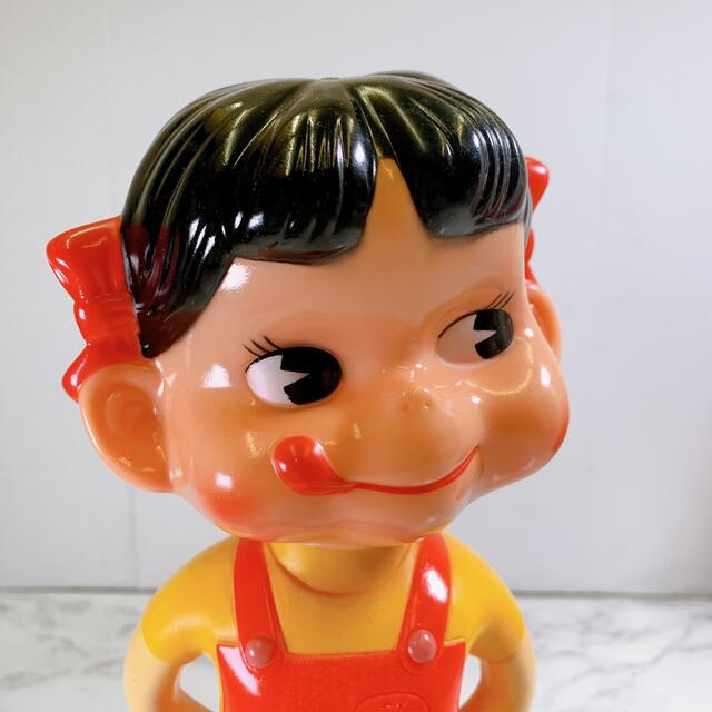 昭和レトロ 1960年代前半 希少品 不二家ペコちゃん首振り人形 高さ29cm-