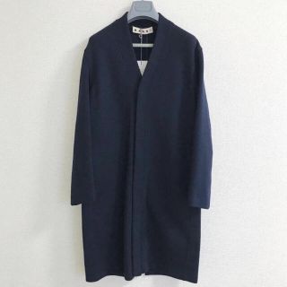 マルニ(Marni)のMARNI 15aw ノーカラー膝丈ウールコート(チェスターコート)