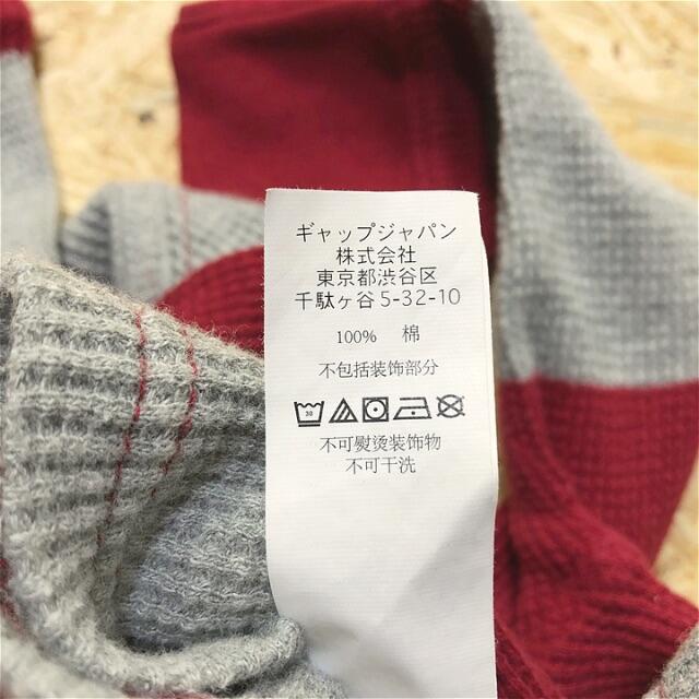 GAP(ギャップ)のbaby Gap 長袖カットソー 子供服 80 長袖 古着 グレー 赤 JP3 キッズ/ベビー/マタニティのベビー服(~85cm)(シャツ/カットソー)の商品写真