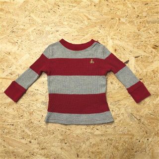 ギャップ(GAP)のbaby Gap 長袖カットソー 子供服 80 長袖 古着 グレー 赤 JP3(シャツ/カットソー)