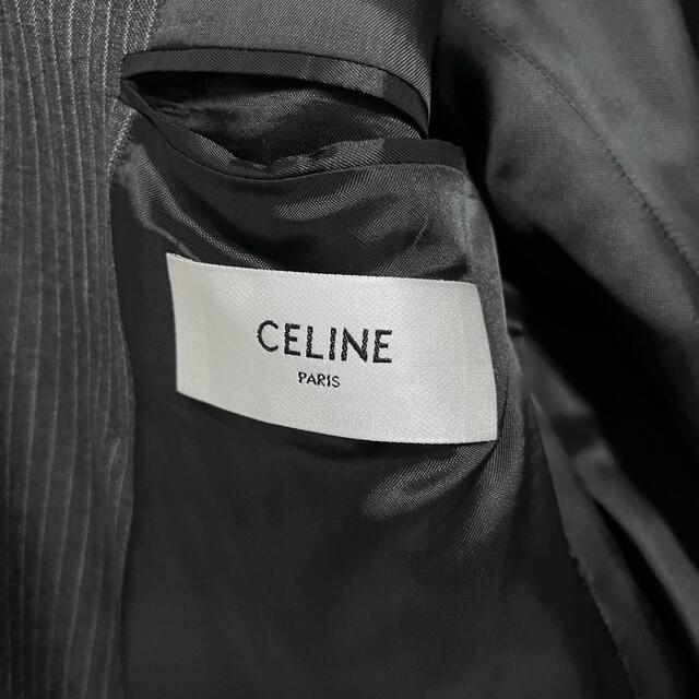 CELINE 20SS クラシックジャケット ストライプウールキャンバス