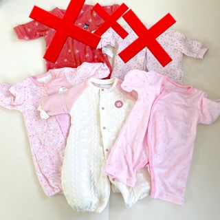 シマムラ(しまむら)のロンパース60女の子赤ちゃんbaby新生児肌着服バースデー(肌着/下着)