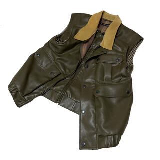 y/project leather layered vestの通販 by Re｜ラクマ