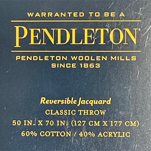 PENDLETON(ペンドルトン)の【新品・送料込み】ペンドルトン ジャガード大判サイズひざ掛け 白×紺 インテリア/住まい/日用品のインテリア/住まい/日用品 その他(その他)の商品写真