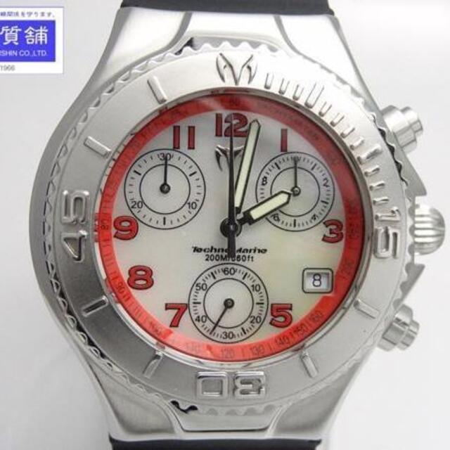テクノ・マリーン クロノ クォーツ 11493 シェル ウレタンベルト 新着