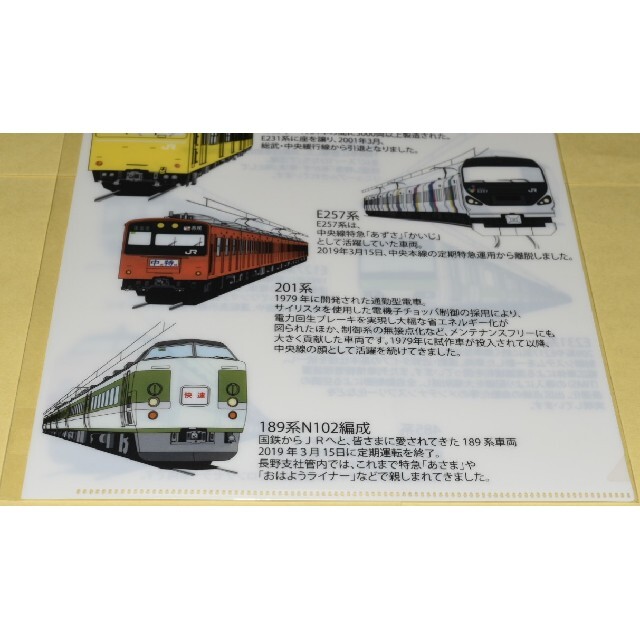 JR 一部のNEWDAYS限定商品(鉄道の日フェア2021) オリジナルクリアファイルの通販 by とり クリアファイル中央線2021