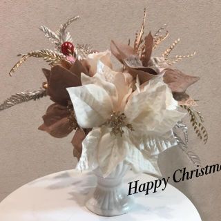 ♡クリスマス•フラワーアレンジメント♡★ポインセチアでシックに★(その他)