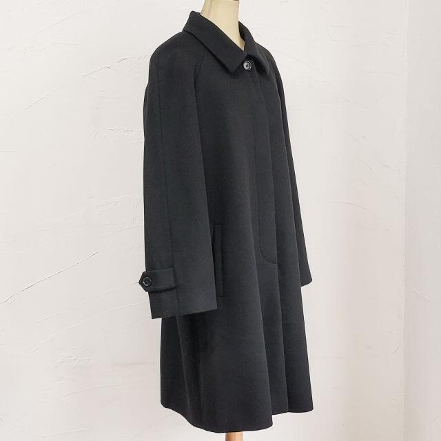 IY GRACE ☆ カシミヤ100% ロング コート 11AR 黒 ラグランの IY GRACE ☆ カシミヤ100% ロング コート 11AR 黒 ラグランの