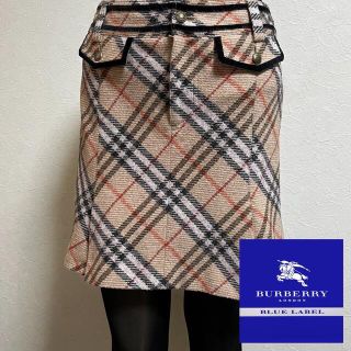 バーバリーブルーレーベル(BURBERRY BLUE LABEL)のBurberry☆チェック柄☆膝丈スカート36(ひざ丈スカート)