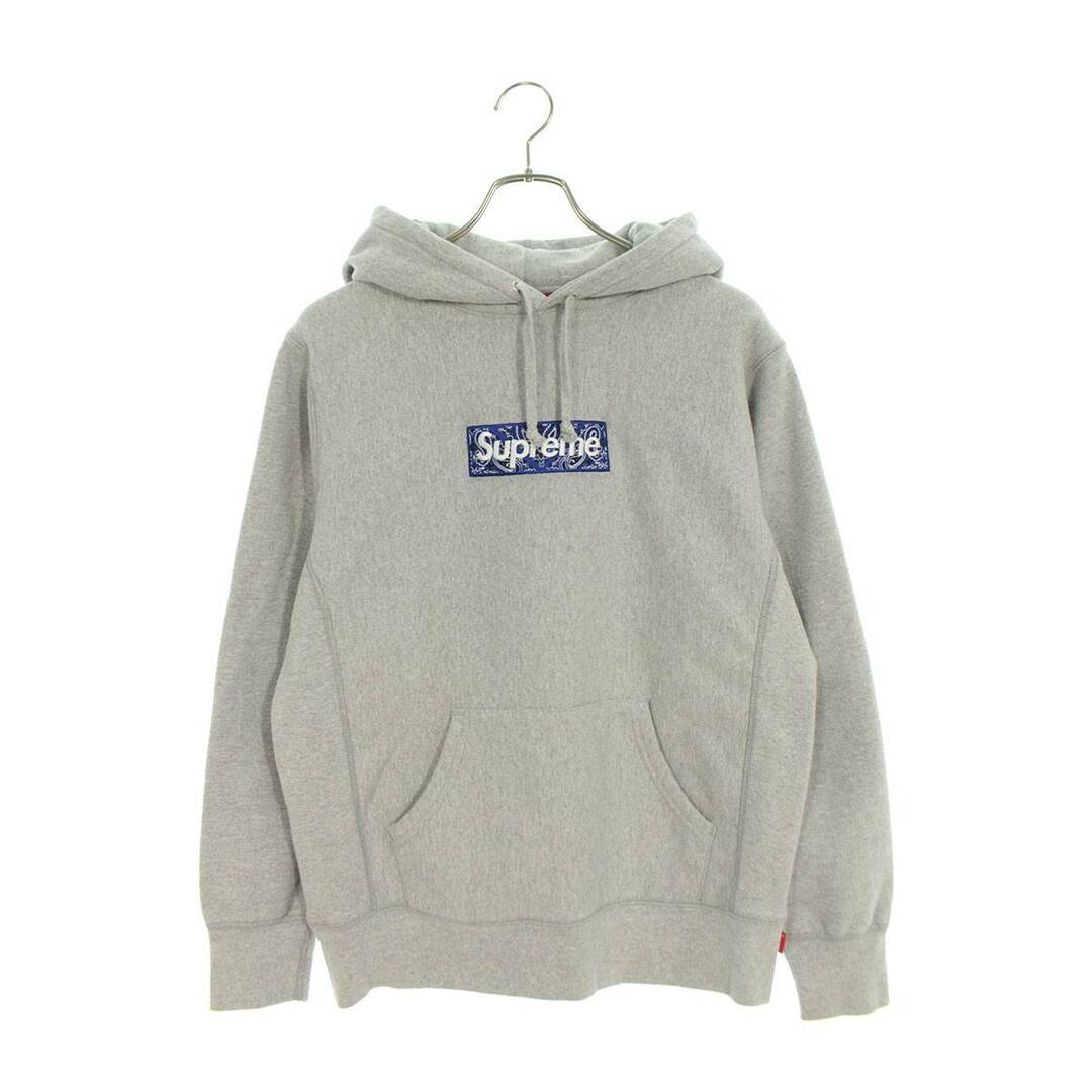 シュプリーム 19AW Bandana Box Logo Hooded Sweatshirt バンダナボックスロゴプルオーバーパーカー  メンズ L