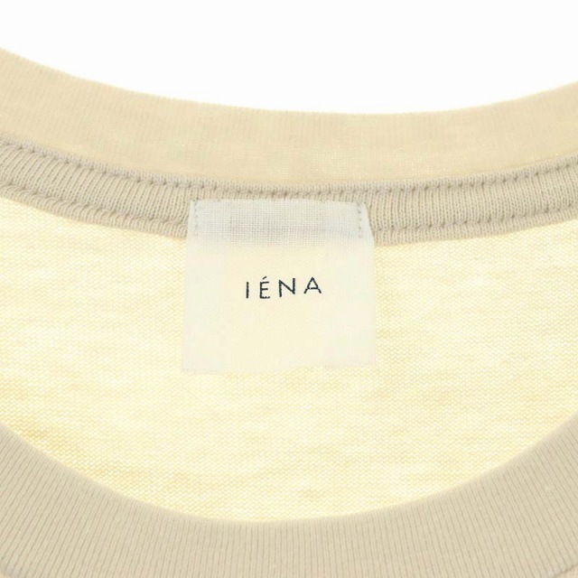 IENA(イエナ)のイエナ ロゴプリントTシャツ カットソー 半袖 クルーネック コットン ベージュ レディースのトップス(Tシャツ(半袖/袖なし))の商品写真