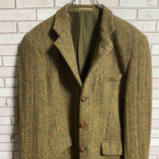 Harris Tweed(ハリスツイード)の90s 古着 ハリスツイード テーラードジャケット くるみボタン ヴィンテージ メンズのジャケット/アウター(テーラードジャケット)の商品写真