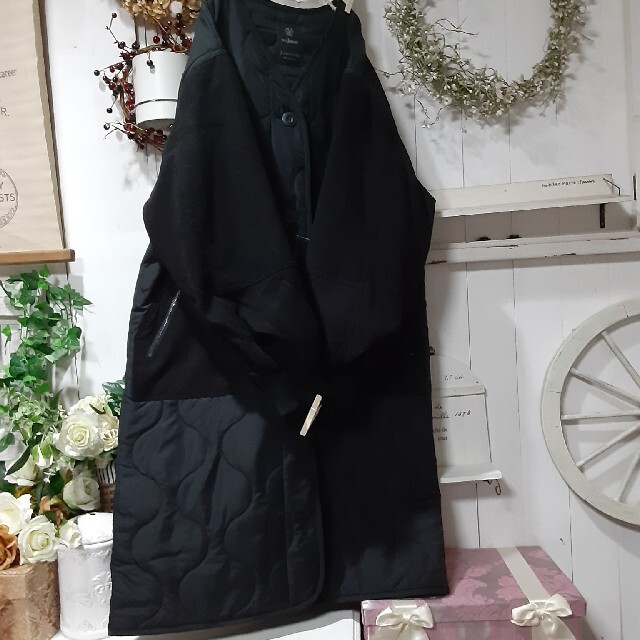 w closetダブルクローゼット 袖切替ひょうたんキルティングロング
