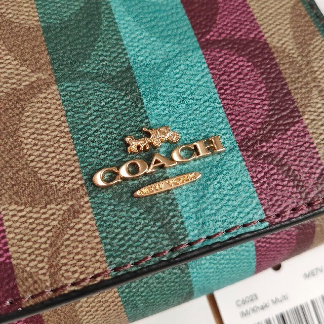 COACH(コーチ)の新商品 COACH コーチ コンパクト ウォレット  ミニ財布 ストライプ  レディースのファッション小物(財布)の商品写真