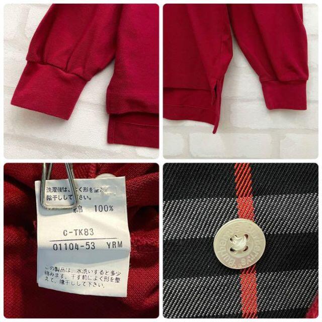 BURBERRY(バーバリー)の【入手困難】BURBERRY'S バーバリーズ 長袖ポロシャツ レッド Mサイズ メンズのトップス(ポロシャツ)の商品写真