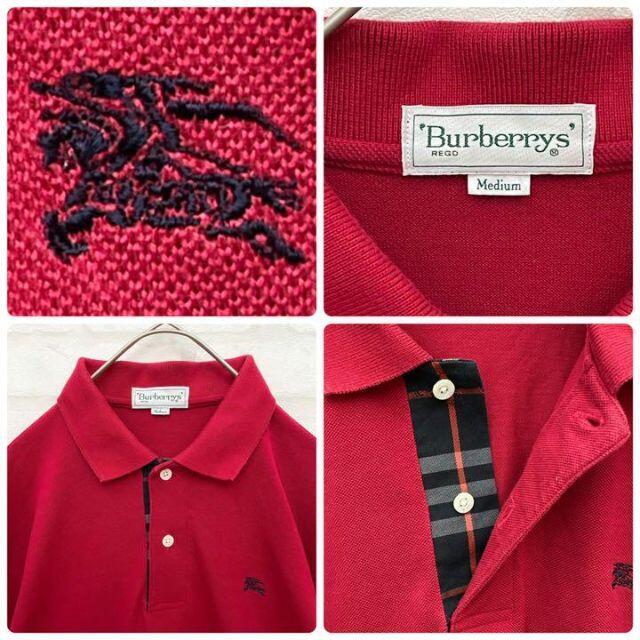 BURBERRY(バーバリー)の【入手困難】BURBERRY'S バーバリーズ 長袖ポロシャツ レッド Mサイズ メンズのトップス(ポロシャツ)の商品写真