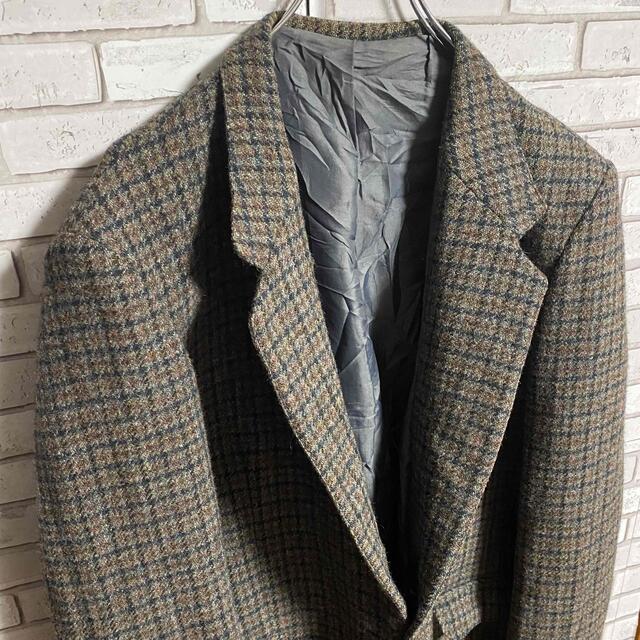 Harris Tweed - 90s 古着 ハリスツイード テーラードジャケット くるみ