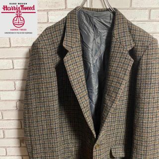 ハリスツイード(Harris Tweed)の90s 古着 ハリスツイード テーラードジャケット くるみボタン ヴィンテージ(テーラードジャケット)