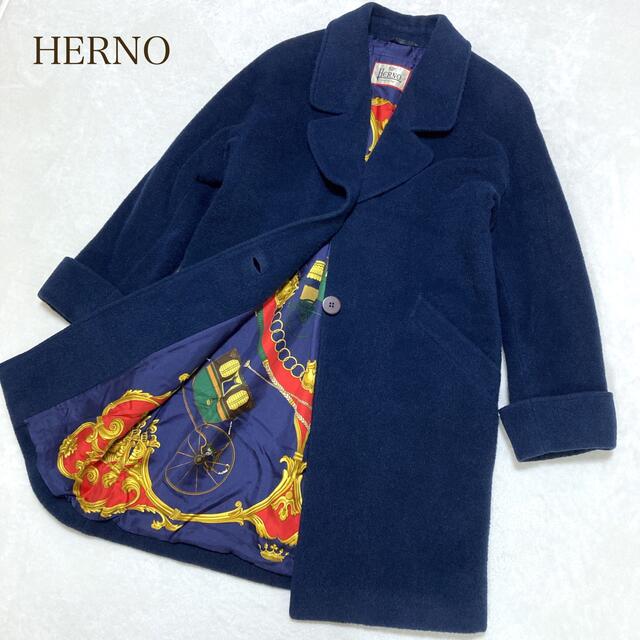 交換無料! HERNO ロングコート裏地スカーフ柄 ☆週末価格☆ - ロング ...