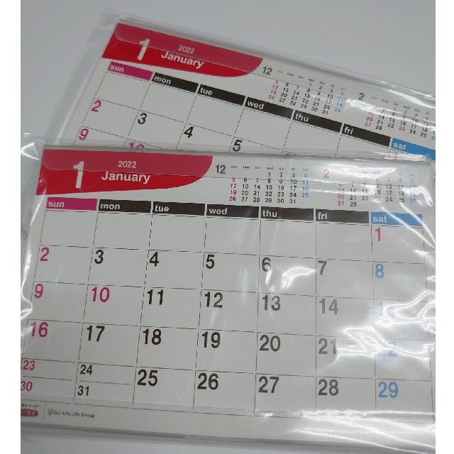 2022年 卓上カレンダー シンプル 2冊セット インテリア/住まい/日用品の文房具(カレンダー/スケジュール)の商品写真