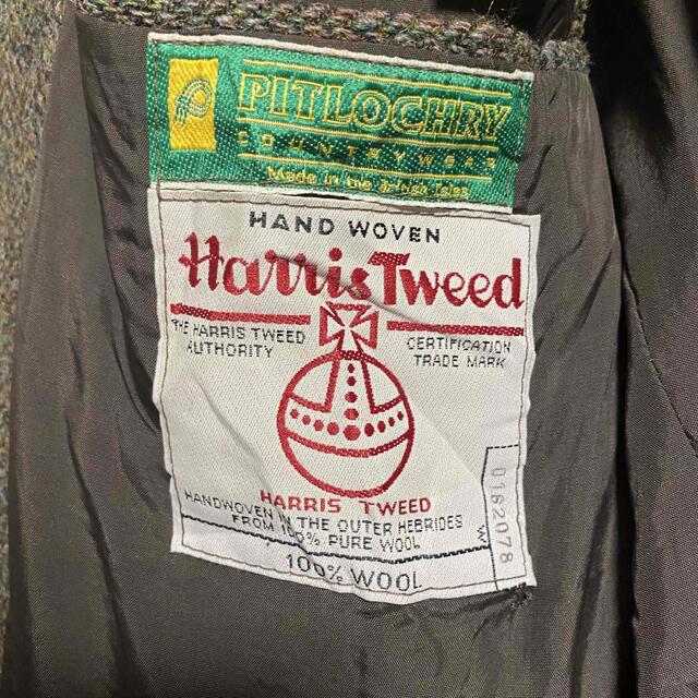 Harris Tweed - 90s 古着 ハリスツイード テーラードジャケット くるみ