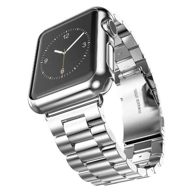 ★Apple watch専用 高級感漂うステンレスベルト 42/44mmシルバー レディースのファッション小物(腕時計)の商品写真