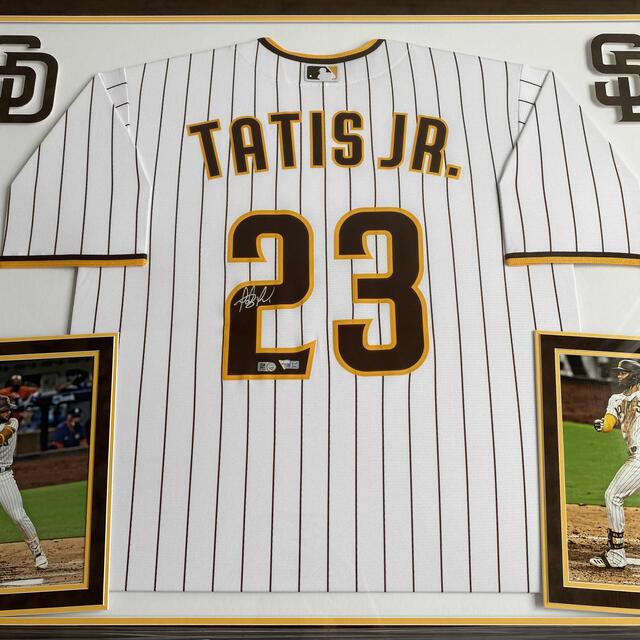 再出品【完売品】タティスJR選手 直筆サイン入りユニフォーム 特装額縁
