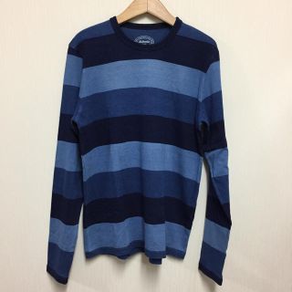 ユナイテッドアローズグリーンレーベルリラクシング(UNITED ARROWS green label relaxing)の美品グリーンレーベルリラクシング インディゴボーダー長袖TシャツS(Tシャツ/カットソー(七分/長袖))