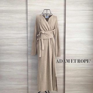 アダムエロぺ(Adam et Rope')のADAM ET ROPE' アダムエロペ　カシミヤ混カシュクールニットワンピース(ロングワンピース/マキシワンピース)