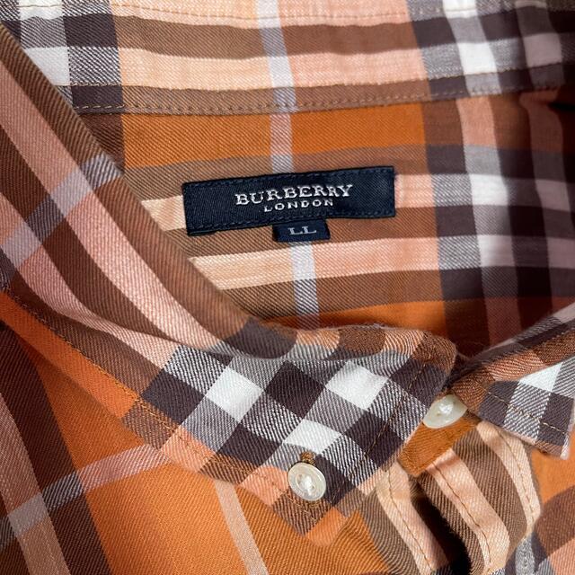 BURBERRY(バーバリー)のバーバリーロンドン メンズ 半袖シャツ チェック柄 XL LL オレンジ メンズのトップス(シャツ)の商品写真