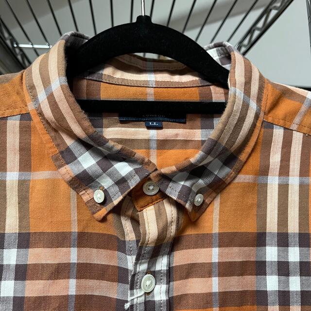 BURBERRY(バーバリー)のバーバリーロンドン メンズ 半袖シャツ チェック柄 XL LL オレンジ メンズのトップス(シャツ)の商品写真