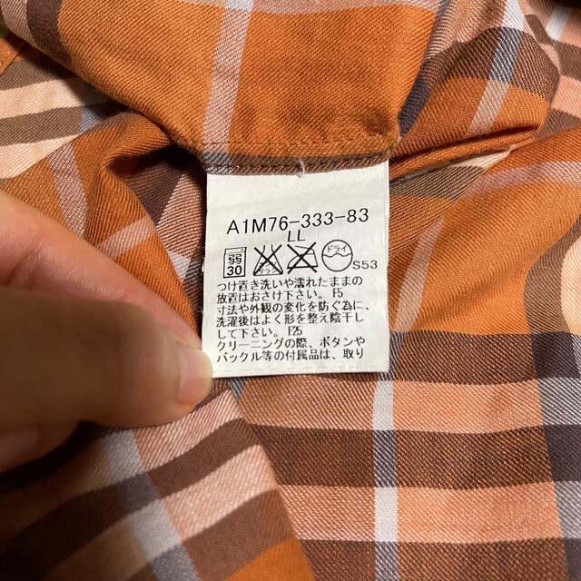 BURBERRY(バーバリー)のバーバリーロンドン メンズ 半袖シャツ チェック柄 XL LL オレンジ メンズのトップス(シャツ)の商品写真